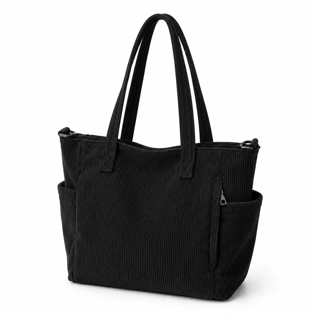 Stylish Corduroy Tote Bag for Women with Large Capacity Design