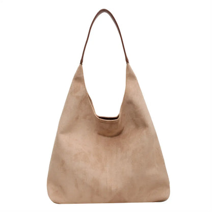Suede Tote Bag for Women - Large Capacity Vintage Shoulder Bag