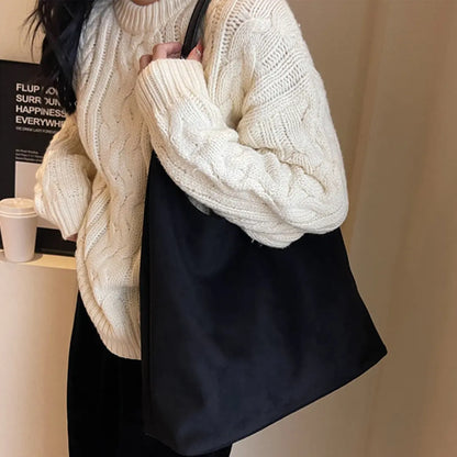 Suede Tote Bag for Women - Large Capacity Vintage Shoulder Bag