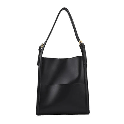 Velora – Minimalist PU Leather Tote Bag with Front Pocket & Adjustable Straps
