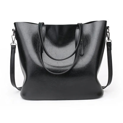 Virella – Vintage Oil Leather Tote Bag with Convertible Crossbody Strap