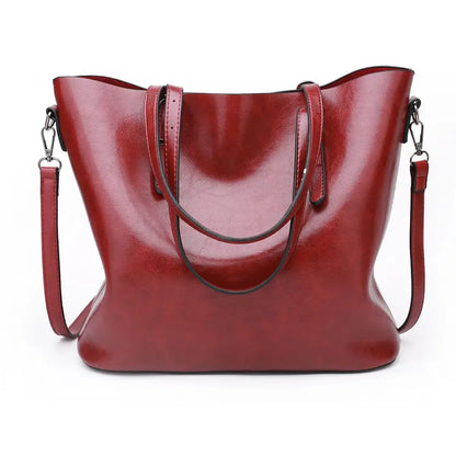 Virella – Vintage Oil Leather Tote Bag with Convertible Crossbody Strap