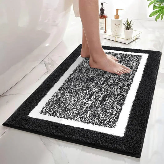 Bathroom Mat Fluffy Microfiber - Shaggy Non-Slip, Soft & Absorbent Bath Rug