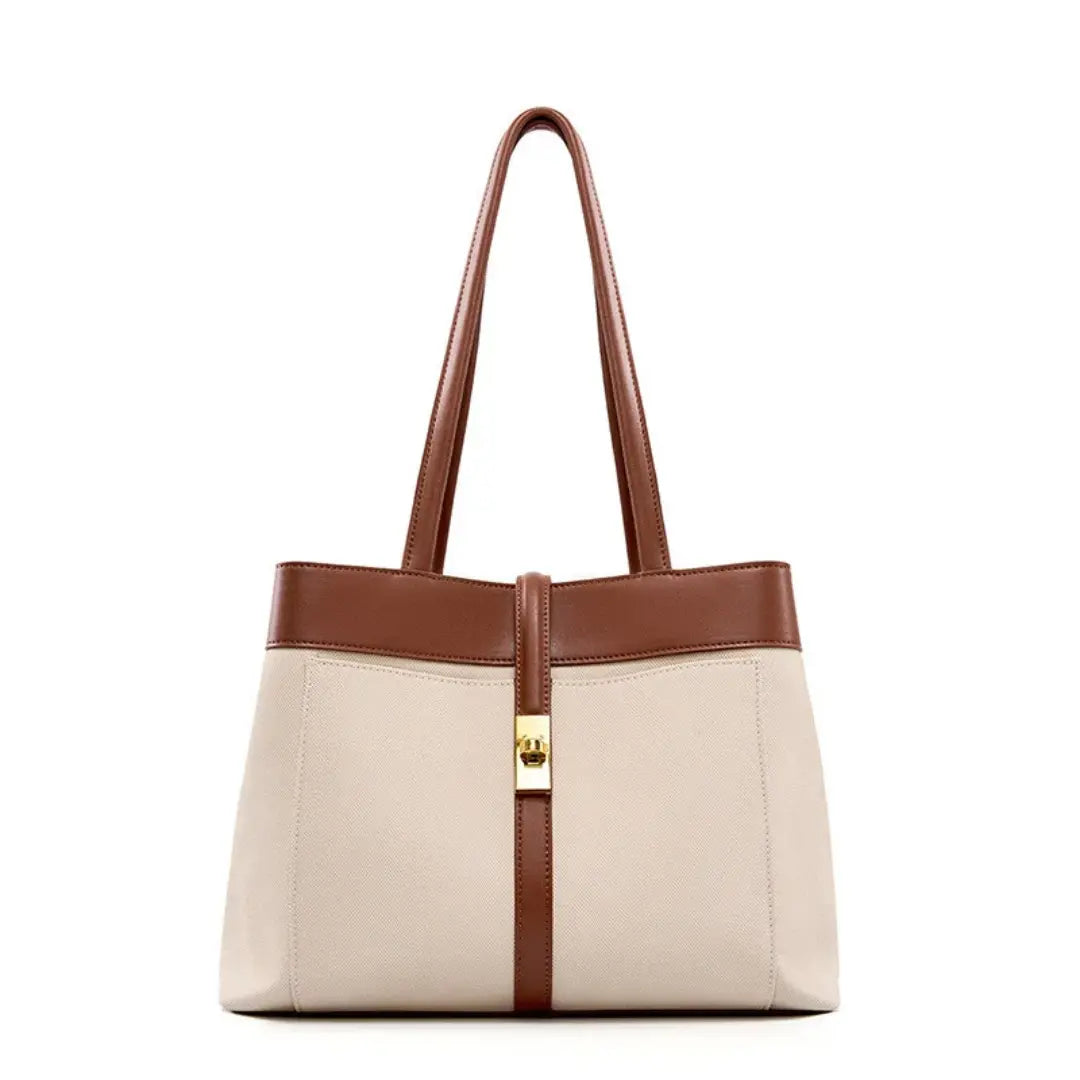 Zarela – Canvas Leather Tote Bag for Women Commuter Shoulder Handbag