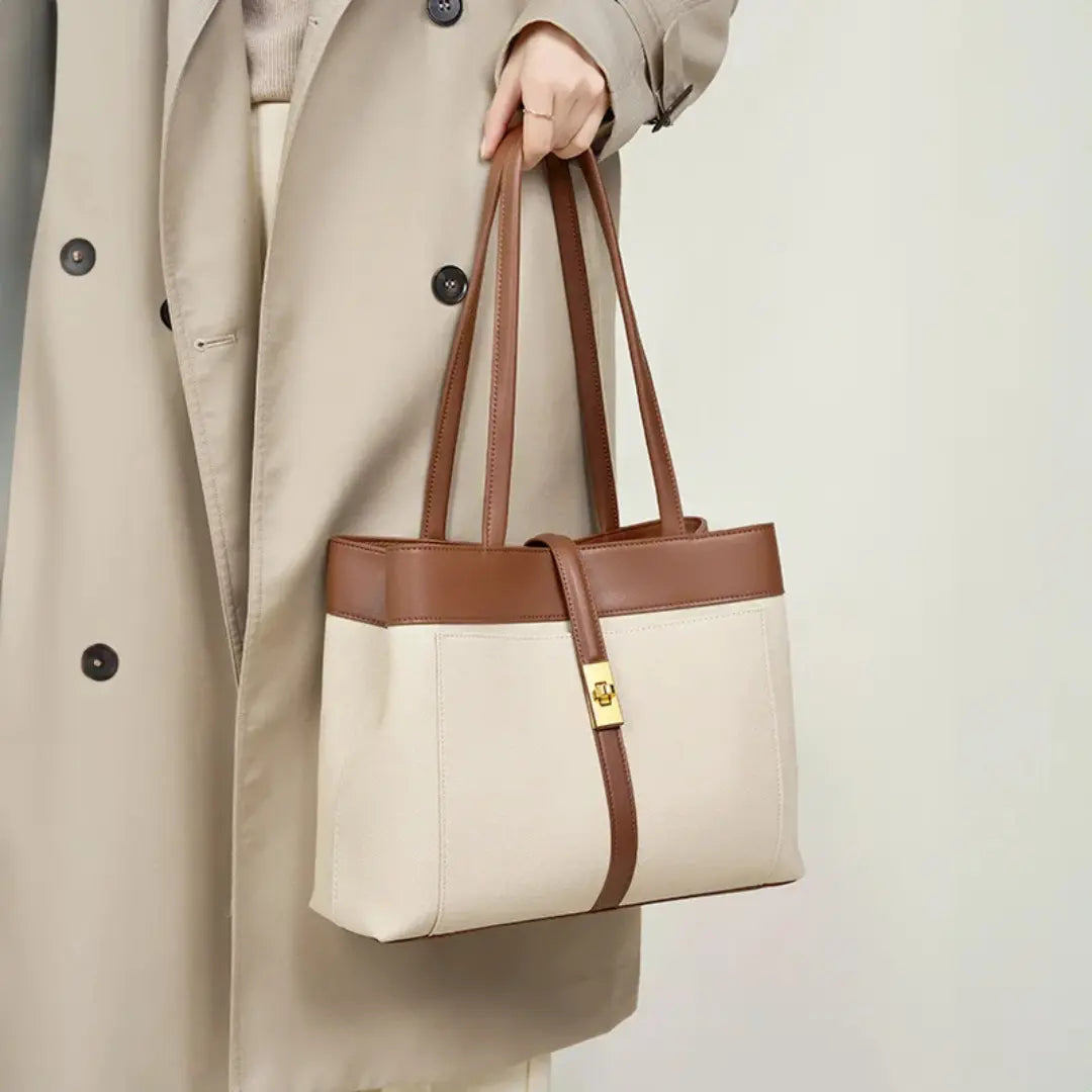 Zarela – Canvas Leather Tote Bag for Women Commuter Shoulder Handbag