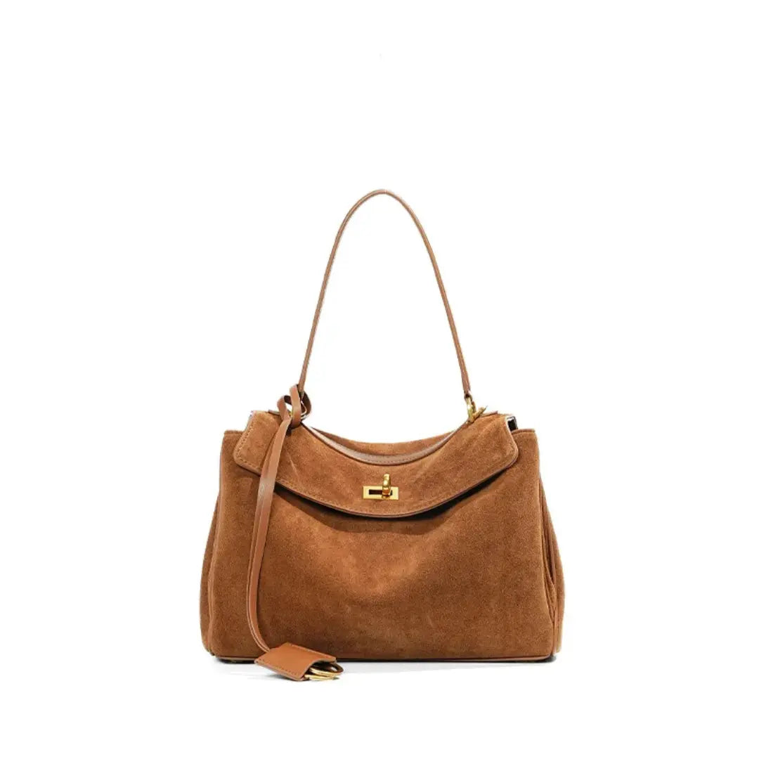 Zorella – Suede Leather Tote Bag Shoulder Handbag Frosted Cowhide Crossbody Purse