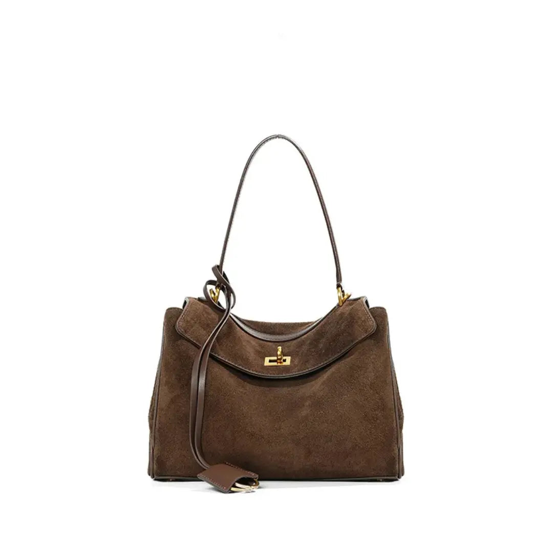 Zorella – Suede Leather Tote Bag Shoulder Handbag Frosted Cowhide Crossbody Purse