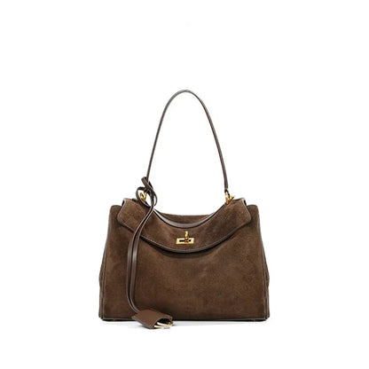 Zorella – Suede Leather Tote Bag Shoulder Handbag Frosted Cowhide Crossbody Purse