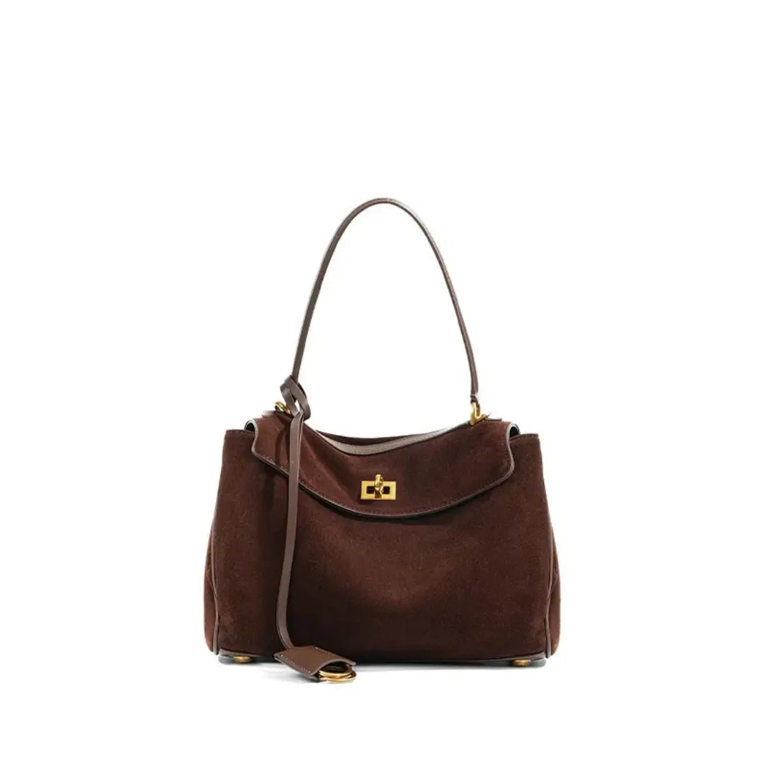 Zorella – Suede Leather Tote Bag Shoulder Handbag Frosted Cowhide Crossbody Purse