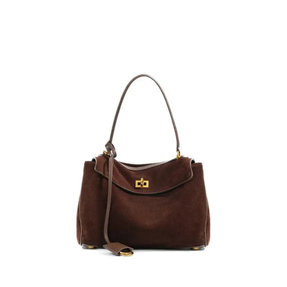 Zorella – Suede Leather Tote Bag Shoulder Handbag Frosted Cowhide Crossbody Purse