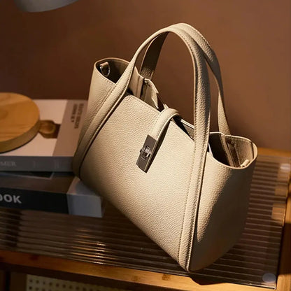 Genuine Leather Tote Bag for Women - Luxury Cowhide Top Handle Shoulder Bag