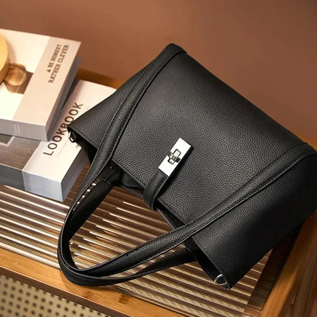 Genuine Leather Tote Bag for Women - Luxury Cowhide Top Handle Shoulder Bag