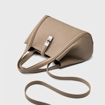 Genuine Leather Tote Bag for Women - Luxury Cowhide Top Handle Shoulder Bag