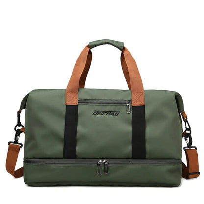 Travio – Weekender Duffle Bag with Shoe Compartment & Adjustable Shoulder Strap