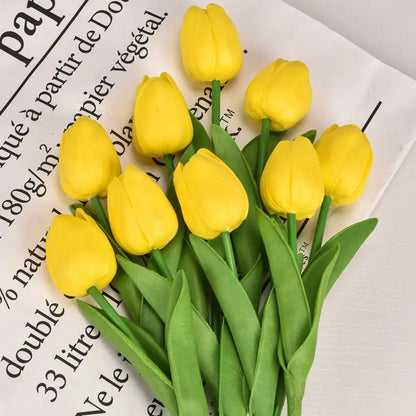 Set of 10 Realistic Tulips – Real Touch Artificial Tulips for Home & Wedding Decoration