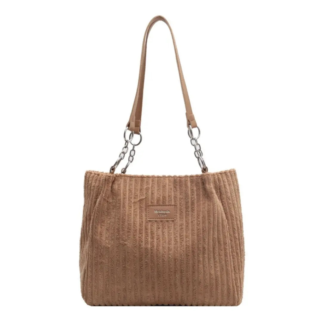 Cordexa – Corduroy Shoulder Tote Bag Soft Ribbed Travel Bag