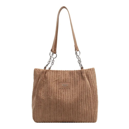 Cordexa – Corduroy Shoulder Tote Bag Soft Ribbed Travel Bag