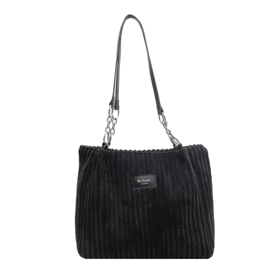 Cordexa – Corduroy Shoulder Tote Bag Soft Ribbed Travel Bag
