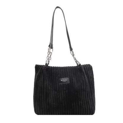 Cordexa – Corduroy Shoulder Tote Bag Soft Ribbed Travel Bag