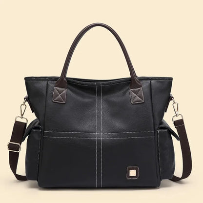Virella – Vintage Leather Laptop Tote Bag for Women Large Capacity Shoulder Bag