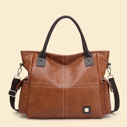 Virella – Vintage Leather Laptop Tote Bag for Women Large Capacity Shoulder Bag