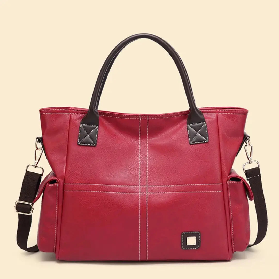 Virella – Vintage Leather Laptop Tote Bag for Women Large Capacity Shoulder Bag