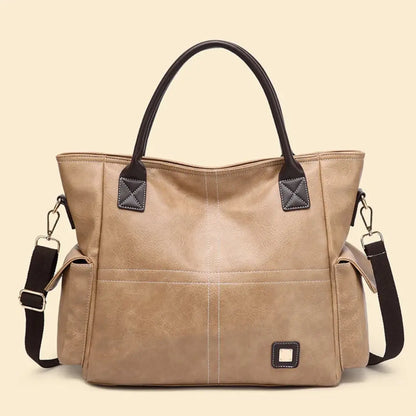 Virella – Vintage Leather Laptop Tote Bag for Women Large Capacity Shoulder Bag