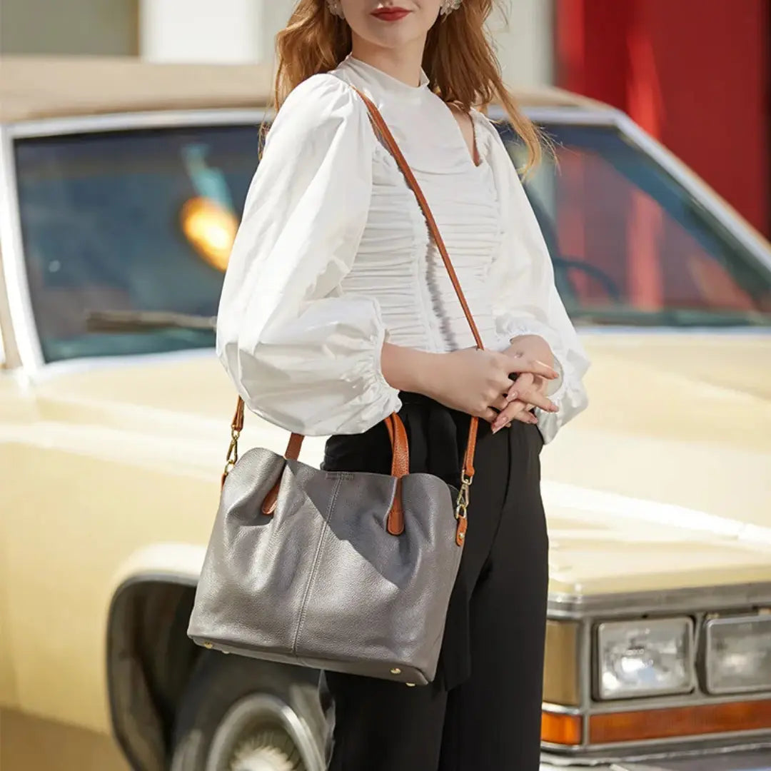 Aurelia – Genuine Leather Tote Bag for Women Handbag Work Commuter Purse
