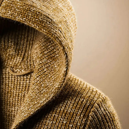 Adrian Wool Knit Hooded Cardigan