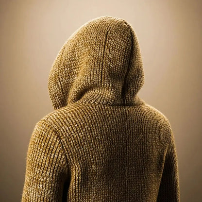Adrian Wool Knit Hooded Cardigan