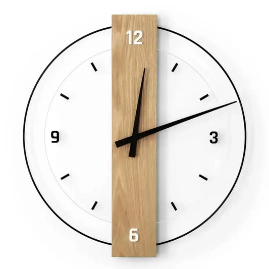 Modern Scandinavian Simple Wall Clock - Silent Elegance in Solid Wood
