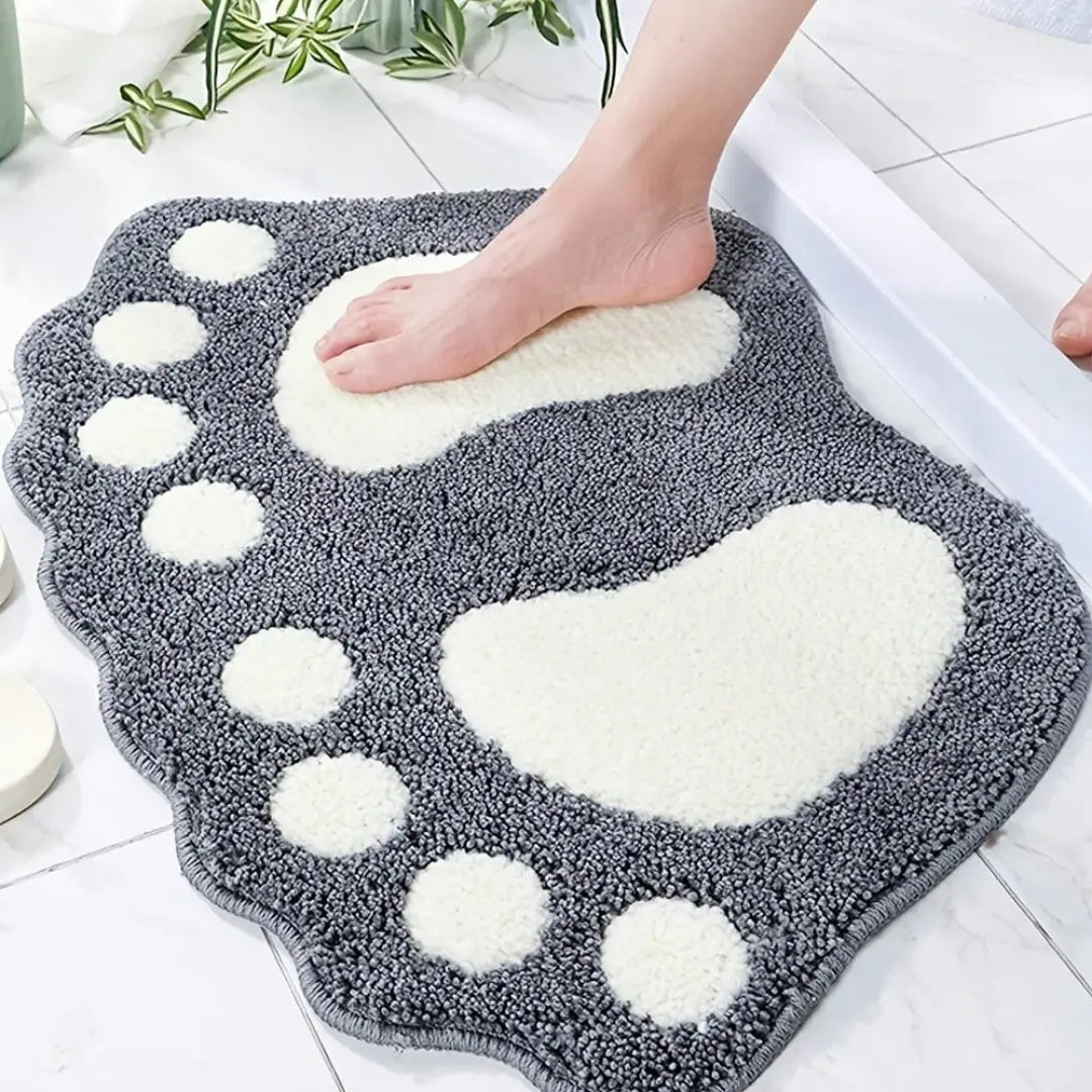 Bathroom Mat - Footprint Design, Non-Slip Memory Foam Rug 60×40 cm