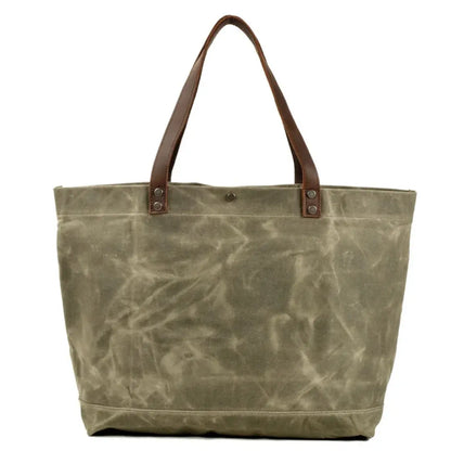 Ventra – Waxed Canvas Tote Bag Large Capacity Shopper Handbag