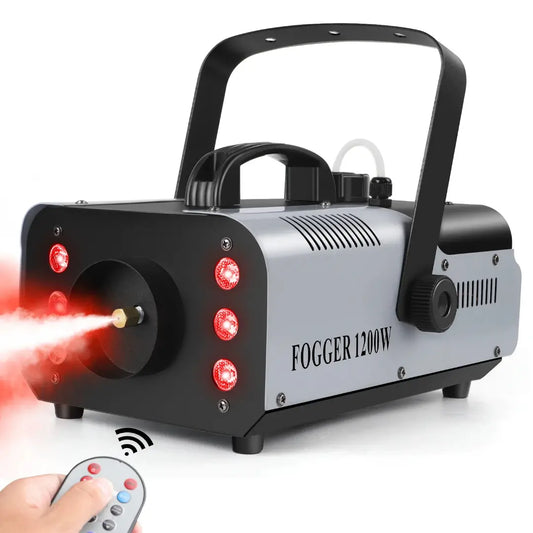 1200W Fog Machine with RGB LED Lights and Remote Control for Halloween