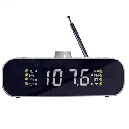 Digital Alarm Clock Radio - LED Display, Rechargeable with Auto Off Timer