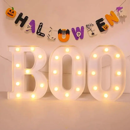 Halloween BOO LED Marquee Light Sign - Indoor Party Decoration
