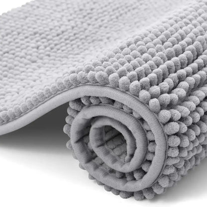 Chenille Bathroom Mat - Ultra Soft, Quick-Dry & Non-Slip Washable Rug
