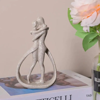 Modern Abstract Hugging Couple Statue