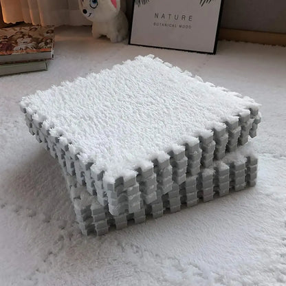 Soft Plush Baby Play Mat - Foam Puzzle Carpet for Kids, Nursery, or Living Room