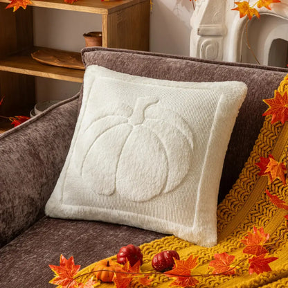 Halloween Pumpkin Plush Pillowcase - Cozy Festival Cushion Cover