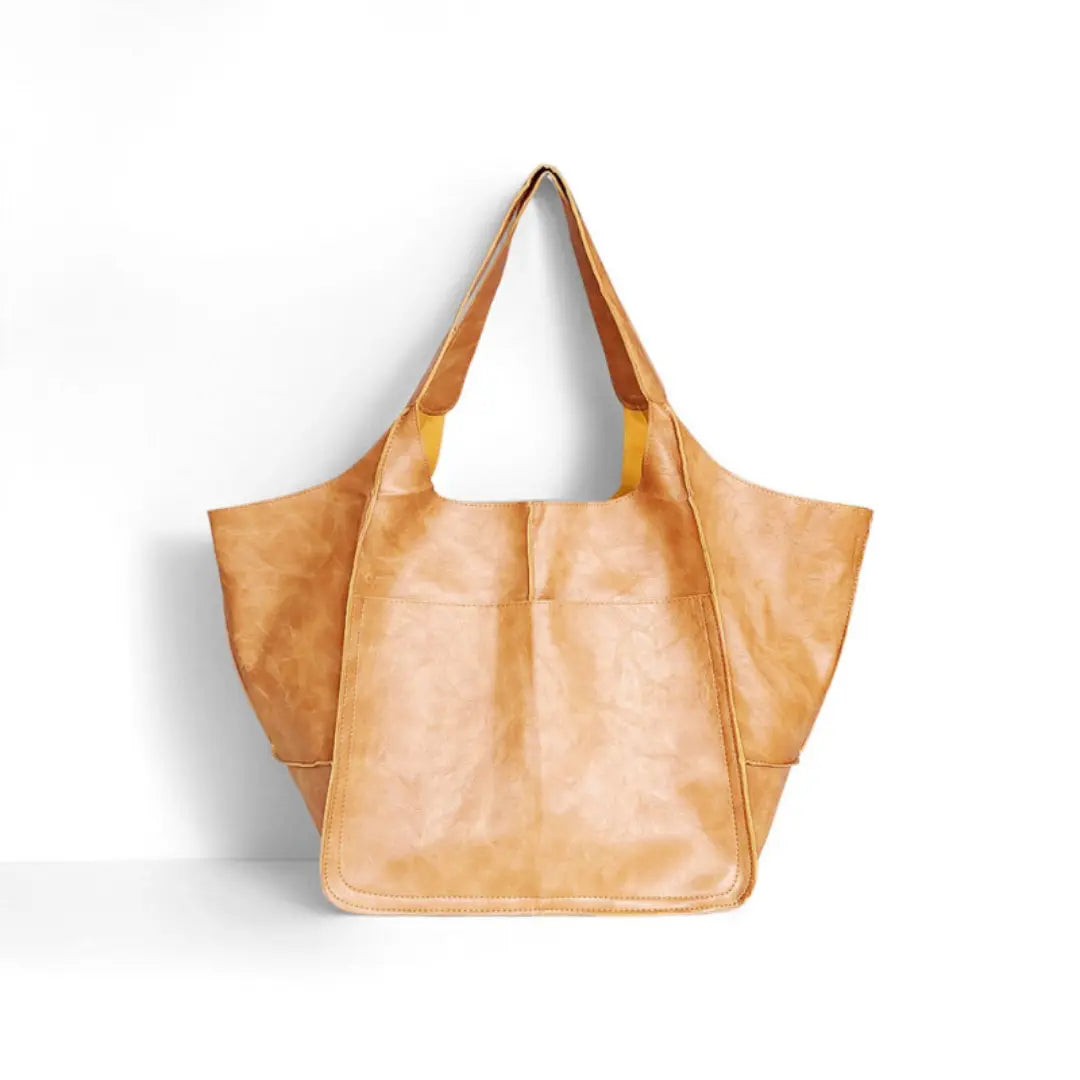 Leather Tote Bag for Women - Soft Shoulder Bag for Shopping & Everyday Use