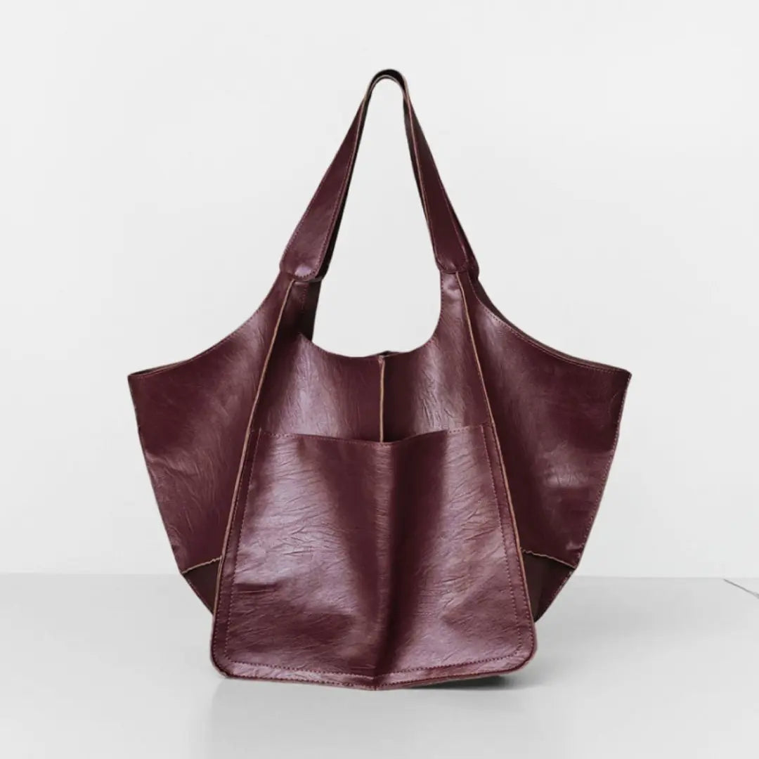 Leather Tote Bag for Women - Soft Shoulder Bag for Shopping & Everyday Use