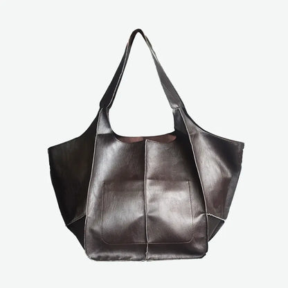 Leather Tote Bag for Women - Soft Shoulder Bag for Shopping & Everyday Use