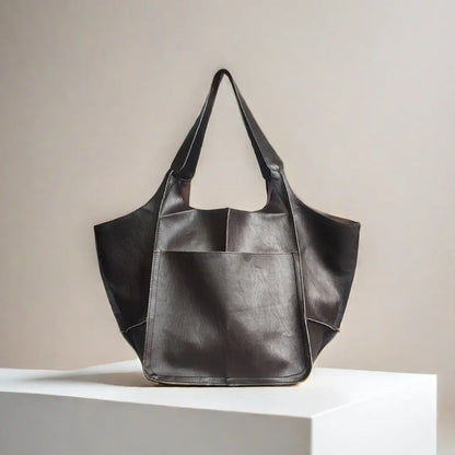 Leather Tote Bag for Women - Soft Shoulder Bag for Shopping & Everyday Use